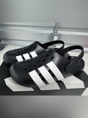 adidas Adilette Clog 2.0 with Removable Strap "Black & White" size 13, NWT
